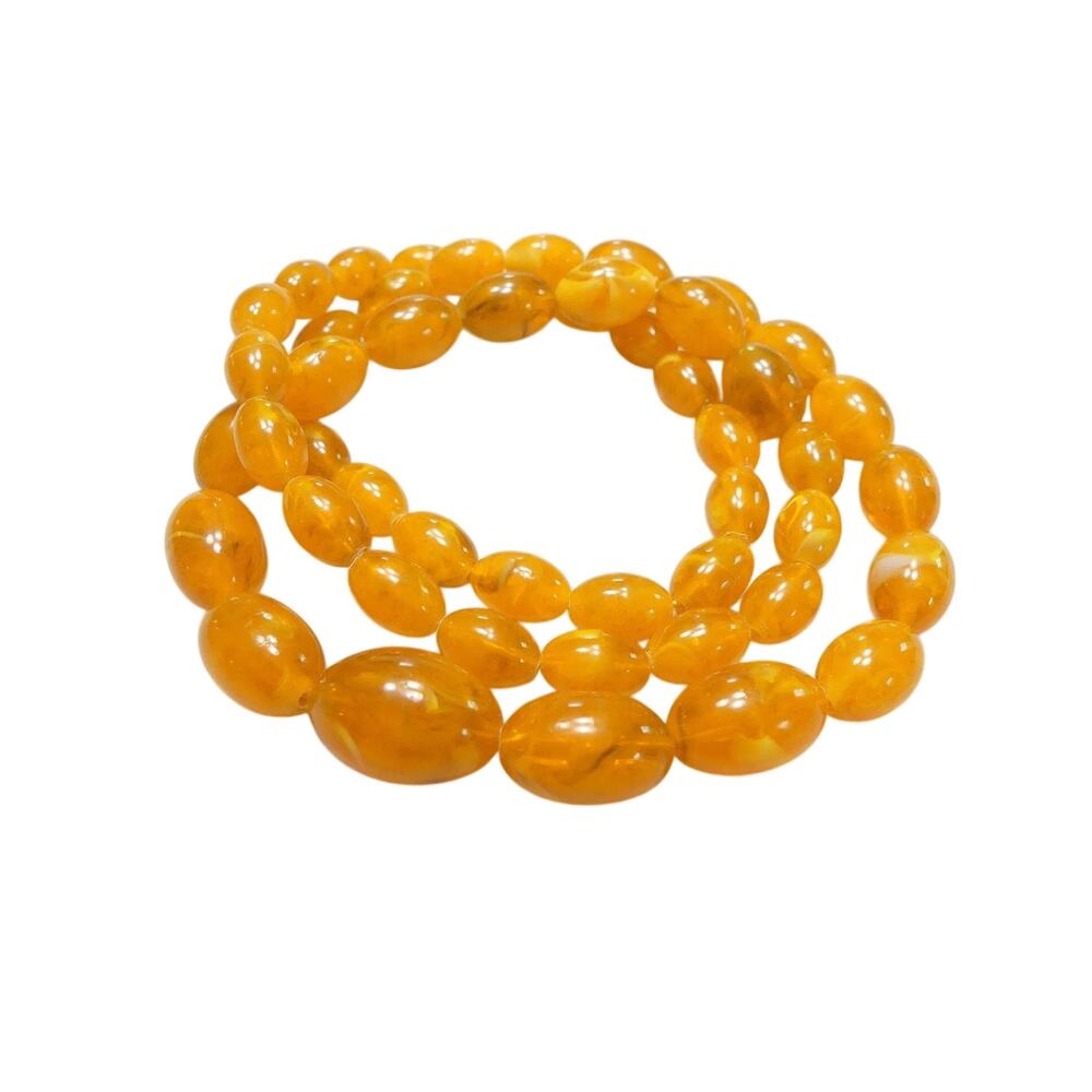Vintage Faux Amber Beaded Necklace